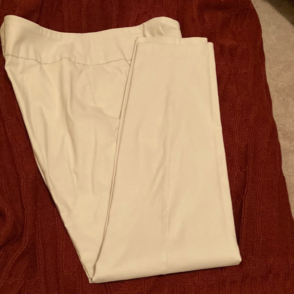 Cream slim leg pants